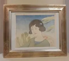 岡田 三郎助 「あやめの衣」複製 工芸画 額装 人物画 絵画 F - メルカリ