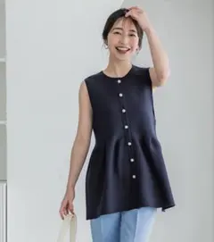 coca スポンディッシュペプラムベスト ネイビー Mサイズ