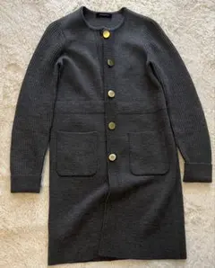 UNITED ARROWS リブスリーブ クルーネック ロングカーディガン