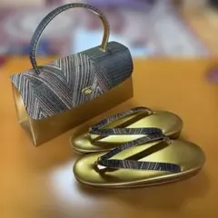 じ*こ様 金色 和装用バッグと草履セット　　草履24㎝