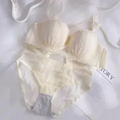 ブラジャーショーツセット 小胸大歓迎 盛れる谷間メイク ノンワイヤー 3色