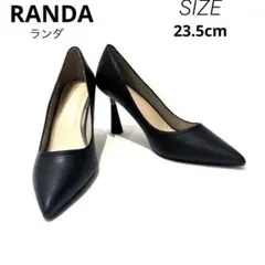 【新品】RANDA ランダ 変形ヒールパンプス 23.5cm 黒 メタルヒール