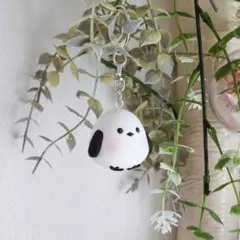 【ころんとシマちゃんキーホルダー】　シマエナガ　キーリング　ハンドメイド