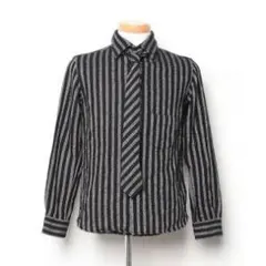 LAD MUSICIAN ウールストライプシャツ ボウタイ付