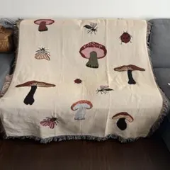 牛 フリンジラグ スローケット ブランケット 約90cm x 90cm - メルカリ