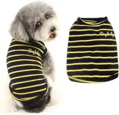 ドッグウェア タンクトップ ストライプ Tシャツ ノースリーブ XXL　ブラック