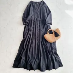 studio CLIP 高山都コラボ ココロとカラダ リラックスワンピース 黒