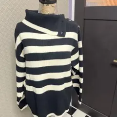 SCOT CLUB アシンメトリー オフショル ニット ボーダー 9号