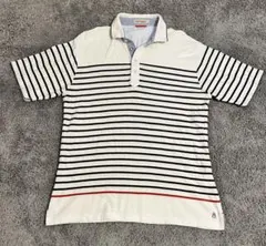 ストライプ ポロシャツ バセットハウンド刺繍
