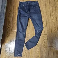 AMERICAN EAGLE ダメージスキニーデニム 黒　US6