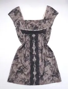 美品 ジルスチュアート レース ラインストーン ミニワンピース