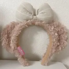ディズニーリボン付きファー耳型カチューシャ