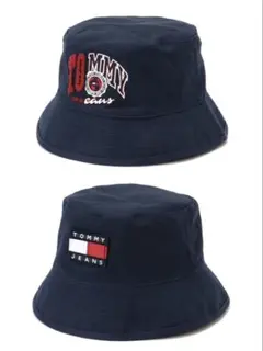 TOMMY JEANS ネイビー バケットハット リバーシブル