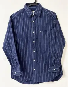 【Traditional Weatherwear】ネイビー ストライプ長袖シャツ