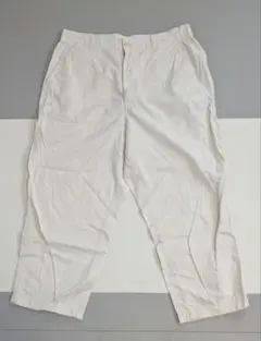 リネンコットンテーパードパンツ アイボリー アンクル丈