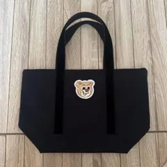 【美品】FEILER オールドテディ ワッペントートバッグ ブラック　Lサイズ