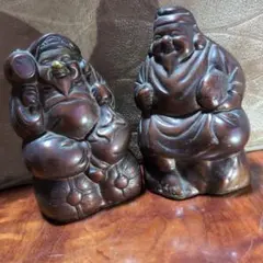 ジャンク品　福の神像 置物 2体セット