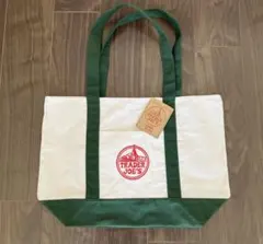【新品】Trader Joe's トートバッグ ホワイト/グリーン