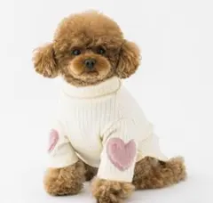 3COINS ハートトップス 白 アイボリー 犬　ペット 服のサムネイル