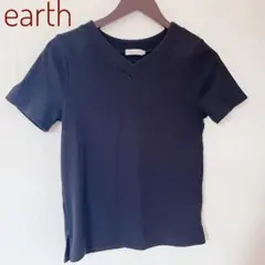 earth music&ecology ブラック Vネック Tシャツ M