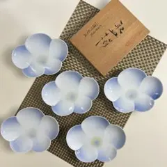 深川製磁＊梅花形・取皿揃・5枚・グラデーション・宮内庁御用達・有田焼