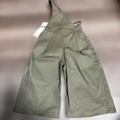 GU ワンショルダーサロペットワイドパンツ新品カーキ オーバーオール 110cm
