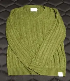 AZUL by moussy / オリーブグリーン / Vネックニット