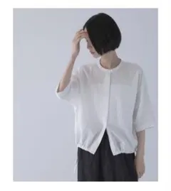 【タグ付新品】かぐれ　リネンハーフスリーブシャツのサムネイル