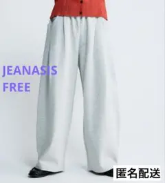 ジーナシス　5ポケットスウェットコクーンパンツ FREE グレー