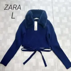 ⭐︎新品☆ZARA フェイクファーカラー ニットセーター　カーディガン　アウター