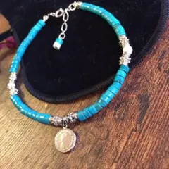 値下げしました！☆小コイン付きアンクレット☆メンズ レディース 兼用☆