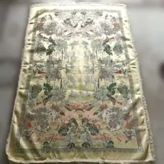 【希少】高級大判刺繍シルク　テーブルセンター マルチカバー　中国紅楼夢モチーフ