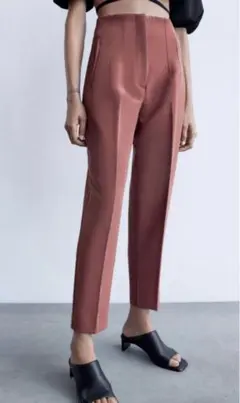 ZARA ハイウエストパンツ XS マルサラ