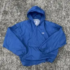 90s アメリカ製　アノラックパーカー　ブルー　バックプリント　フットボール