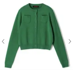 CABaN コットンカシミヤクルーネックカーディガン グリーン　XS