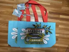 新品2点セット☆Trader Joe's サーディン柄 エコバッグ