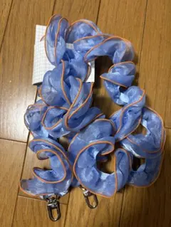 オーガンジー スマホショルダーストラップ ブルー