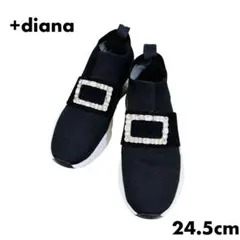 ＋diana プラスダイアナ【23.5】クリスタルバックル スニーカー - メルカリ