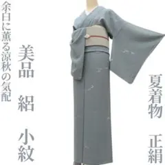 ゆめsaku 美品 夏着物 正絹 絽 手縫い仕立て 小紋 P-288 - メルカリ