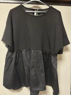 ITEMS URBANRESEARCH ポンチドッキング半袖トップス　黒のサムネイル