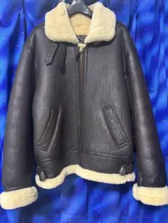 【90s】vintage B-3 リアルムートン フライトジャケット L 超短丈のサムネイル