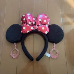 ディズニー　ミニー　カチューシャ　イヤリング　ピンク　ドット
