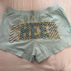チアパンツ CHEERロゴ 水色 パッチワーク　Mサイズのサムネイル