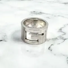 美品 GUCCI グッチ シルバー リング カットアウト G ロゴ 10号