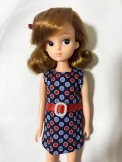 ☆Xmasセール☆初代リカちゃん　レトロな水玉のワンピース　アウトフィット