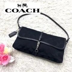 極美品✨コーチ 6348 ワンショルダー ソーホー シグネチャー キャンバス 黒