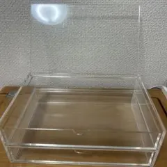 無印良品　 重なるアクリルケース２段フタ付引出　大