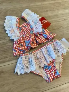 【新品タグ付】スイマーフリル水着　チェック柄　サイズ90 セパレート　ビキニ