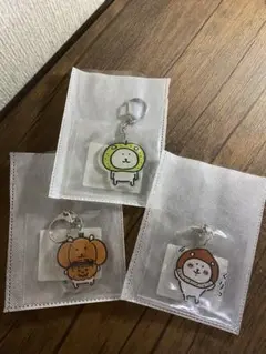 【美品・希少品】自分ツッコミくま　秋分　期間限定　アクリルキーホルダー3種セット