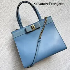 SalvatoreFerragamo 2way ショルダーバッグ ヴァラリボン